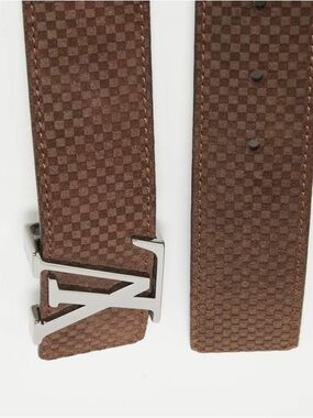Louis Vuitton LV Initiales Belt Damier Brown Leather